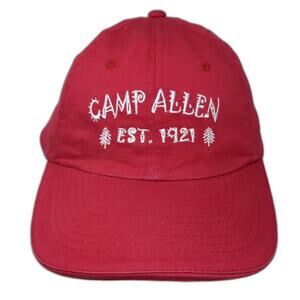 Norwood Camp Allen Est 1921 Red One Size Baseball Cap Strapback Pine Tree Hat